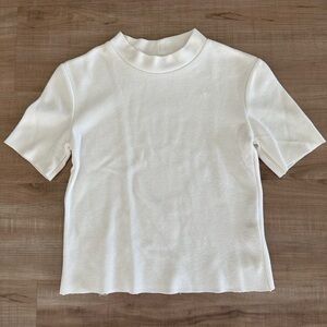 Bershka White Mockneck/ short turtleneck Women's Top